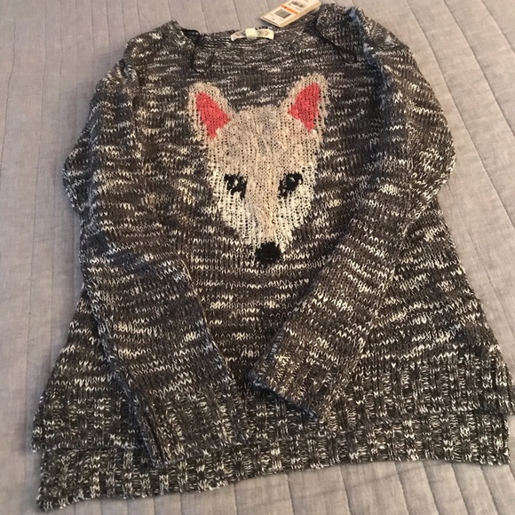 NWT Pink Rose Marled Textured Fox Gray Knit Winter Top - Size S - Picture 1 of 3